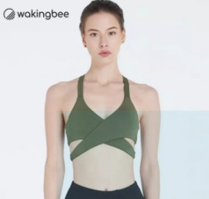 Wakingbee WB Bra (Olive) สปอร์ตบรา รุ่นขายดีที่สุด ใส่ว่ายน้ำได้ ออกกำลังกาย โยคะ วิ่ง ฟิตเนส สีพาสเทล ทรงสวย