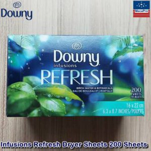 Downy® Infusions Refresh Dryer Sheets 200 Sheets แผ่นหอมอบผ้า ดาวน์นี่ อินฟิวชั่น รีเฟรช แผ่นปรับผ้านุ่ม แผ่นอบผ้า