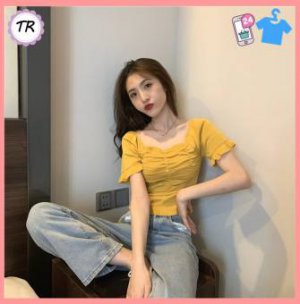 Tarashop ????พร้อมส่ง เสื้อแฟชั่น เสื้อแฟชั่นเกาหลี เลื้อผ้าผู้หญิง เสื้อผ้า​ไหมพรม????