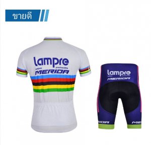 [พร้อมส่ง] Lampre Merida เสื้อแขนสั้น + กางเกงขาสั้นเสื้อผ้าปั่นจักรยานสําหรับผู้ชาย