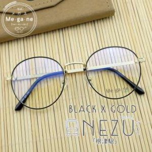 Megane แว่นกรองแสง รุ่น NEZU no.2 สีดำ-ทอง พร้อม กล่องใส่แว่น+ผ้าเช็ดแว่น