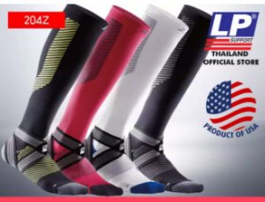 LP SUPPORT 204Z ผู้ชาย/ผู้หญิง ที่รัดข้อเท้า ถุงเท้ายาว ที่รัดขา ที่รัดกล้ามเนื้อ วิ่ง ANKLE SUPPORT COMPRESSION SOCKS LONG