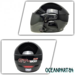 หมวกกันน็อคครึ่งใบ SPACE CROWN รุ่น Ct900 สีดำเงา