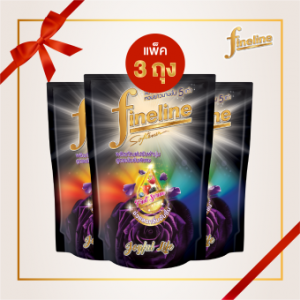 แพ็ค 3 ถุง Fineline ไฟน์ไลน์ น้ำยาปรับผ้านุ่ม สูตรเข้มข้นพิเศษ กลิ่นจอยฟู ไลฟ์ (ชนิดเติม) สีดำรุ้ง 1400 มล.