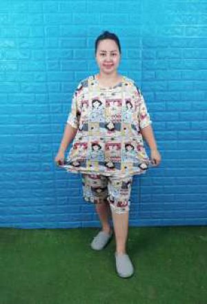 ชุดนอน สาวอวบ ฟรีไซส์อก 46-50 นิ้ว XXXL ราคาถูก