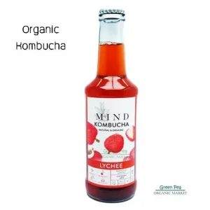 Mind Organic Kombucha, มายด์ คอมบูชะ สูตรลิ้นจี่ (Lychee) , 250 มล. มีอย.