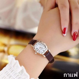 แฟชั่นผู้หญิง Watch นาฬิกาข้อมือผู้หญิง สายหนังพียู รุ่น (brown)